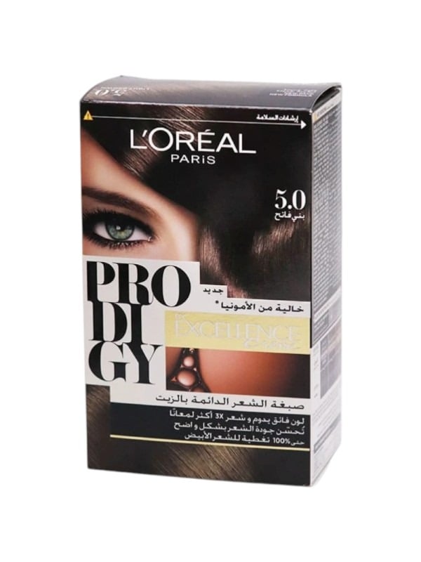 L'Oreal Paris Prodigy Permanent Hair Color Ammonia-Free Micro-Oil 5.0 Light Brown