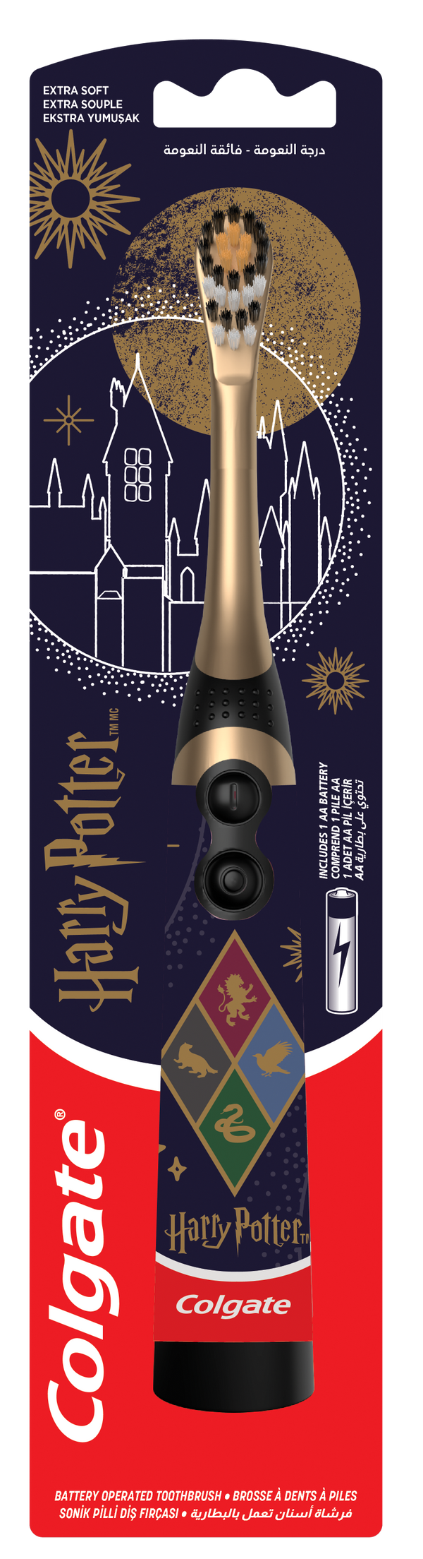 Colgate Kids Harry Potter Powered Toothbrush Extra Soft Bristles, Battery Operated, 1 Count