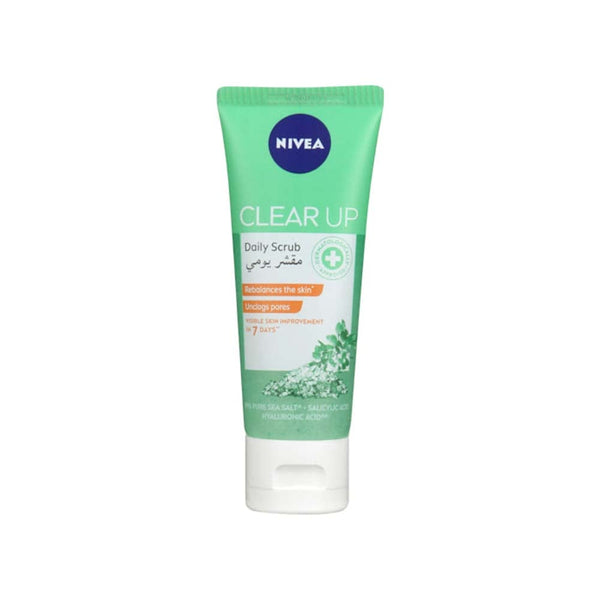 NIVEA Clear-Up Daily Facial Scrub with Hyaluronic Acid, 75 ml