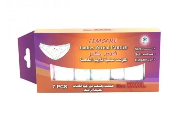 Femcare Ladies Period Panties Soft Fabric Moisture-Absorbing XXXL