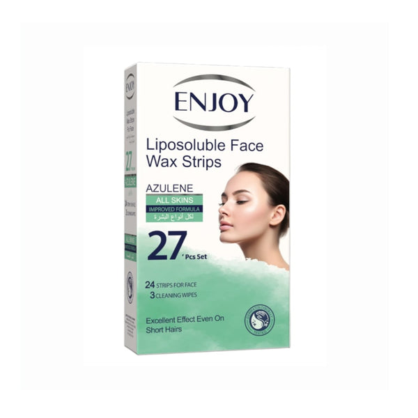Enjoy Azulene Facial Wax Strips Ready-to-Use 27 Pieces with Vitamin E