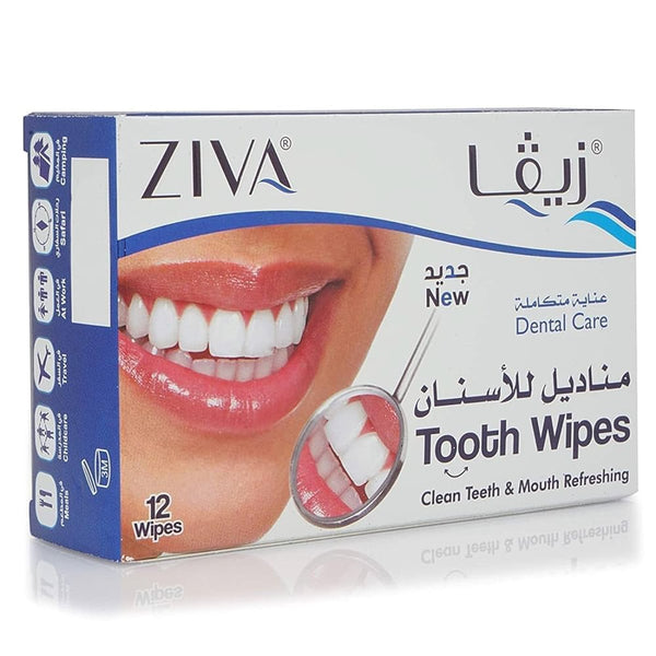 Ziva Tooth Wipes Brightening 12 Sachets