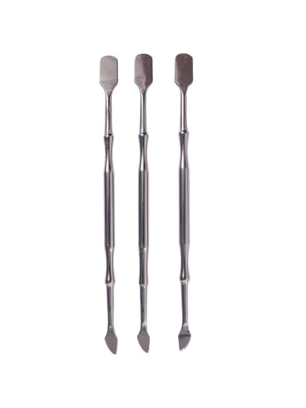 Salon System Professional Pedicure Tools Set, 3 Pieces, Dual-Ended Metal Tools