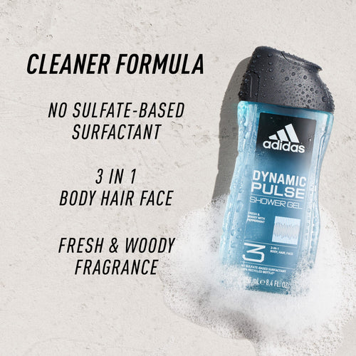 Adidas Dynamic Pulse 3-in-1 Shower Gel Fresh Rosemary Lemon Scent 250ml