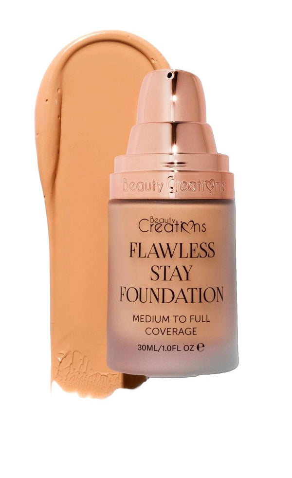 Beauty Creations Flawless Stay Liquid Foundation Natural Satin Finish Vitamin E FS8.0 1 oz