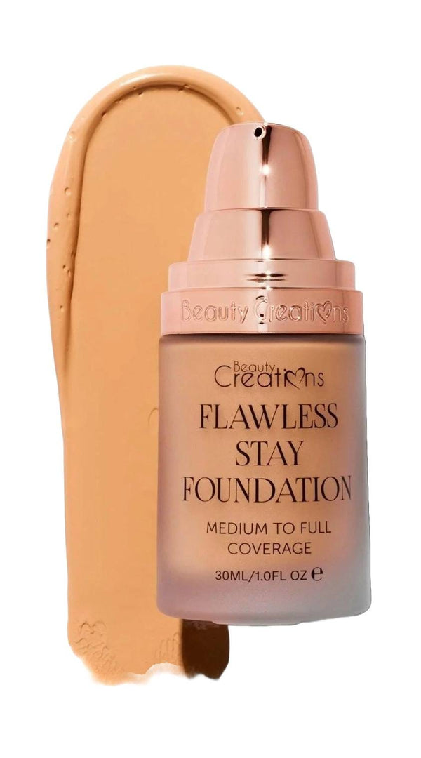 Beauty Creations Flawless Stay Liquid Foundation Natural Finish Vitamin E FS8.5 1 Oz