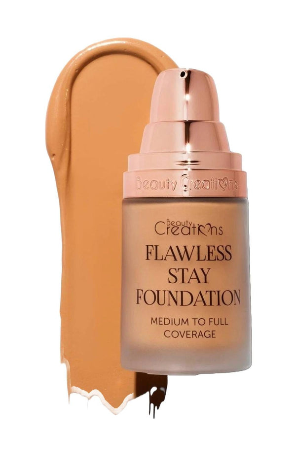 Beauty Creations Flawless Stay Liquid Foundation, Natural Satin Finish, Vitamin E, FS9.5, 1 oz