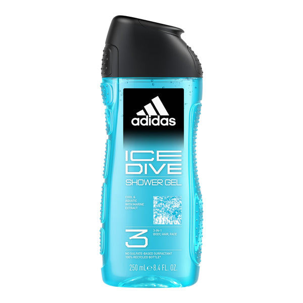 Adidas Ice Dive Men Shower Gel 3-in-1 Mint Bergamot Patchouli 250ml