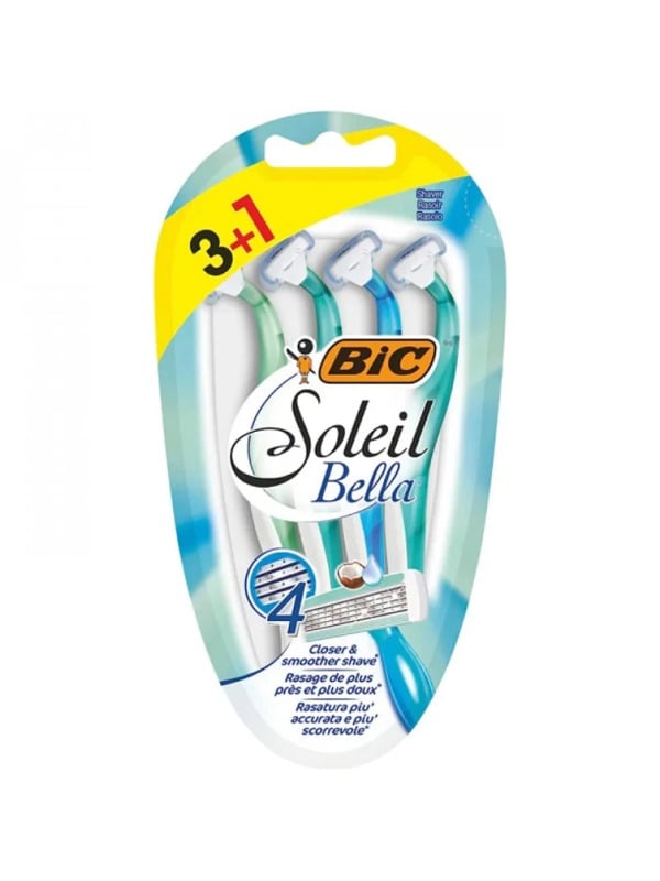BIC Soleil Bella Women's Disposable Razors Ergonomic Handle 4 Pieces