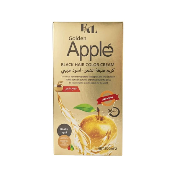 FAL Golden Apple Hair Dye Shampoo Natural Black Ammonia-Free Gray Coverage