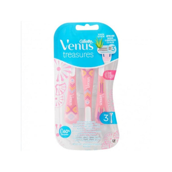 Gillette Venus Treasure Women's Razors 3 Count Triple-Blade System