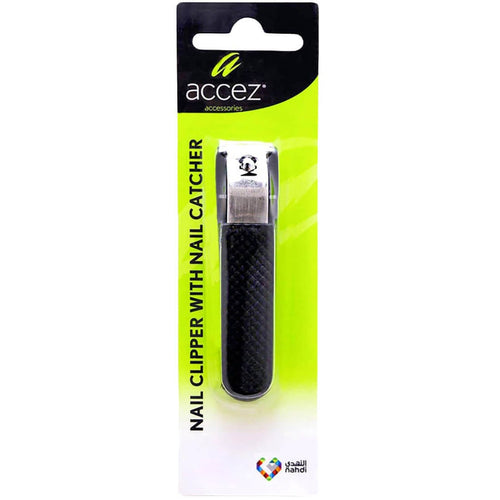 Accez Nail Clipper With Nail Catcher Stainless Steel 8 cm