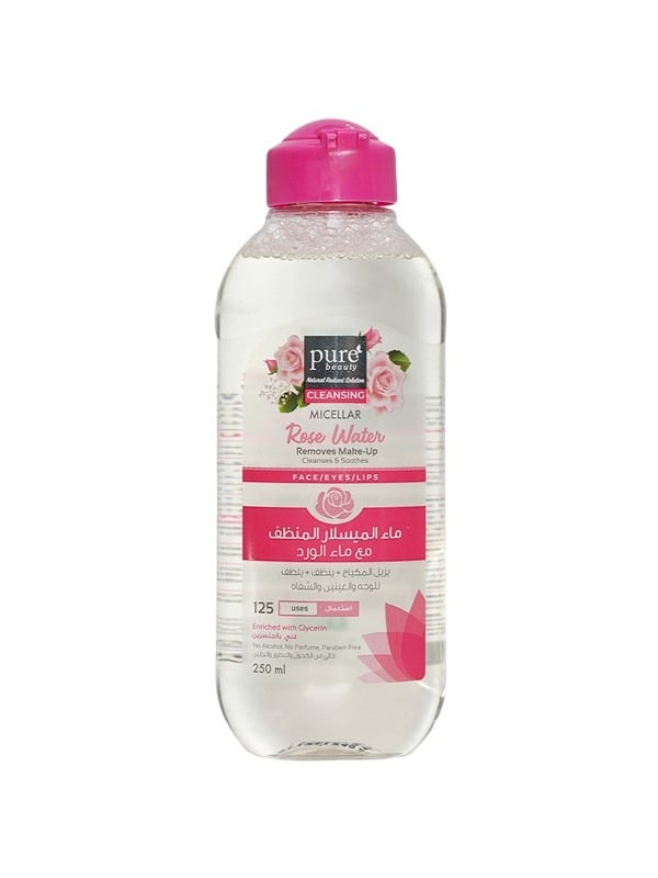 Pure Beauty Rose Water Micellar Cleansing Water, Glycerin, 250 ml