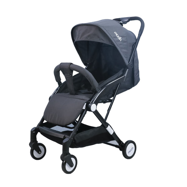 MOON Travel-Lite Cabin Stroller One-Hand Foldable Reclining Seat Dark Grey