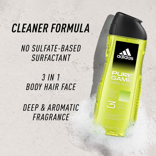 Adidas Pure Game Men's Shower Gel Refreshing Citrus Aromatic Scent 400ml