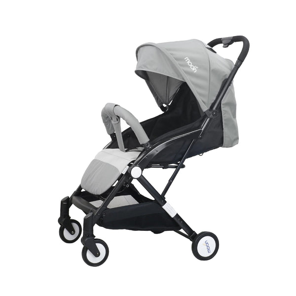 MOON Travel-Lite Cabin Stroller One-Hand Foldable Reclining Seat Cool Grey