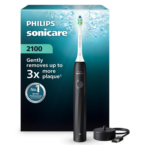 Philips Sonicare Series 2100 Electric Toothbrush Black Sonic Technology HX4021/02