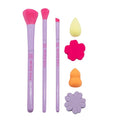 You Are The Princess Woo Oow Flowers Makeup Brush and Sponge Set, 3 Brushes and 4 Mini Sponges