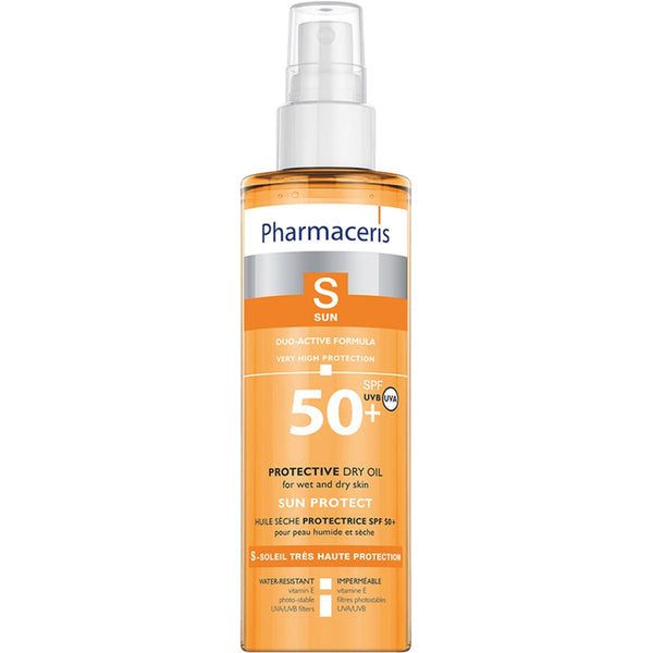 Pharmaceris S Dry Oil SPF 50 Sunscreen, Satin Finish, UVA/UVB Protection, 200 ml