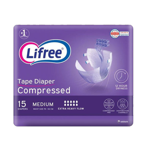 Lifree Tape Diaper Medium Absorbent Unisex 15 Pieces