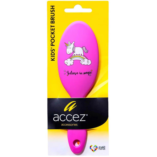 Accez Detangling Brush Unicorn Pocket Hair Brush for Wet or Dry Hair