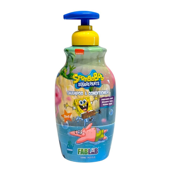 Fab Lab Nickelodeon SpongeBob Kids Shampoo & Conditioner Gentle Formula 500ml