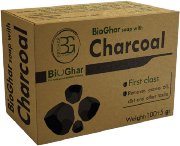 Bioghar Charcoal Soap Bar Activated Charcoal Moisturizing Formula 100 g