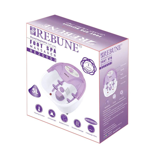 Rebune Foot Cleaning and Massage Device RE20003 with Heating and Infrared, Purple