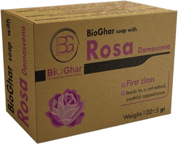 Bioghar Rose Damascena Soap Bar, Rose Extract, 100 g