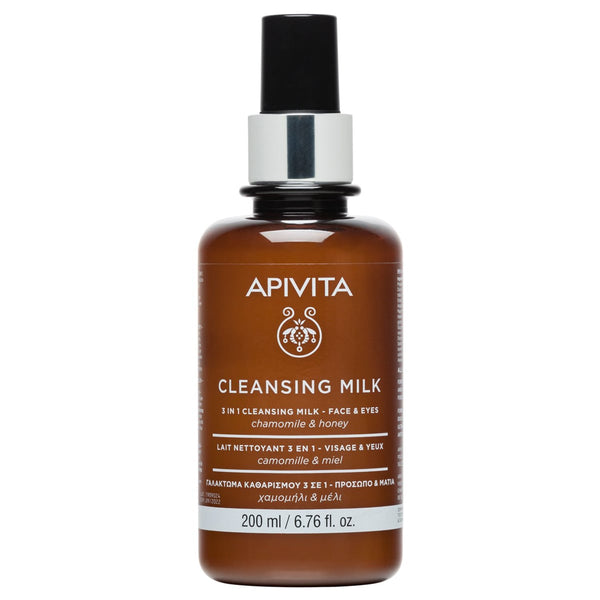 APIVITA 3 in 1 Cleansing Milk Face & Eye Makeup Remover Olive Almond Oil 200 ml