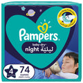 Pampers Baby-Dry Night Diapers Size 4, 10-15kg, 74 Diapers