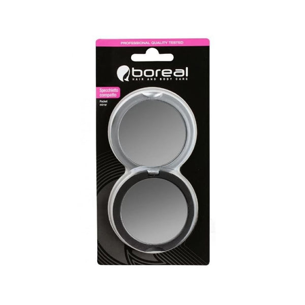 Boreal Double-Sided Foldable Makeup Mirror, Standard and Magnifying Sides, Model 965