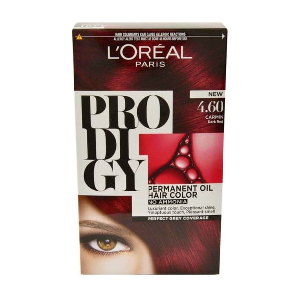 L'Oreal Paris Prodigy Permanent Hair Color Oil-Based Formula Shade 4.6 Carmin Dark Red