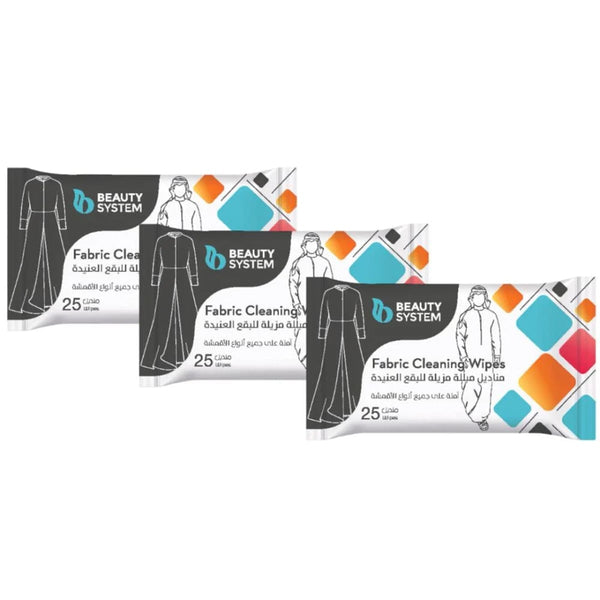 Beauty System Fabric Cleaning Wipes, 25 Pieces