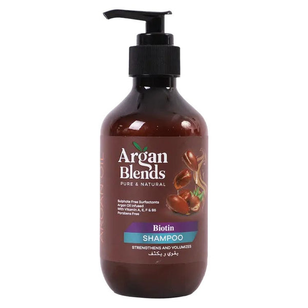 Argan Blends Biotin Shampoo Liquid Sulfate-Free Formula 300ml