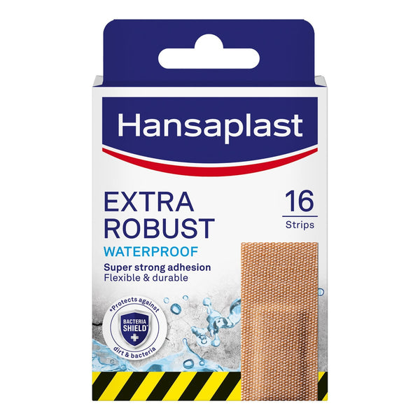 Hansaplast Extra Tough Waterproof Plaster Strips, Heavy Fabric, 16 Strips