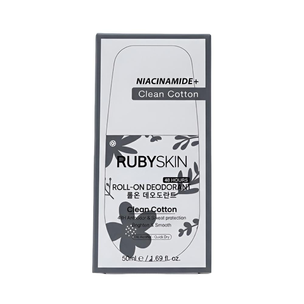 Ruby Skin Clean Cotton Deodorant Roll-On with Niacinamide