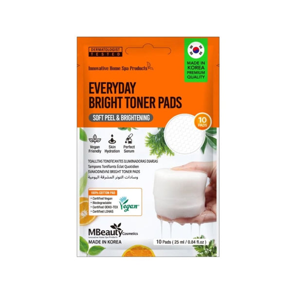 M Beauty Daily Toner Pads Brightening Exfoliating Cotton Pads 10 Count