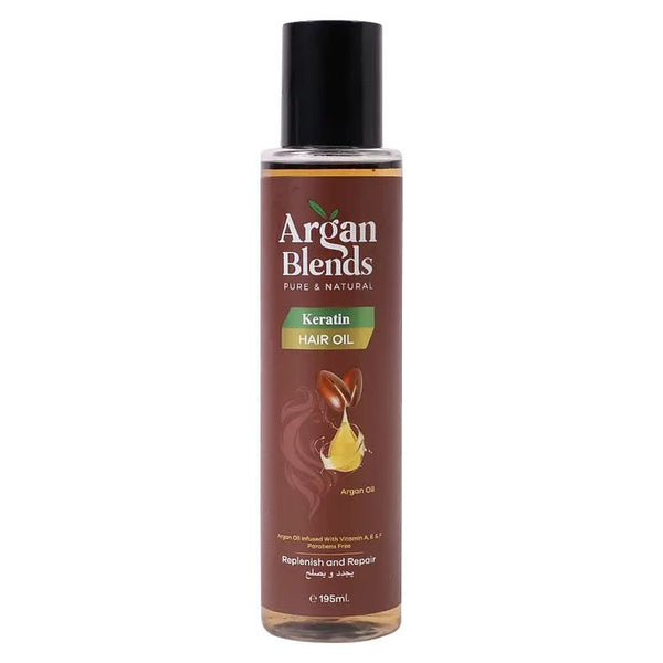Argan Blends Keratin Hair Oil Liquid Smoothing Formula 195ml