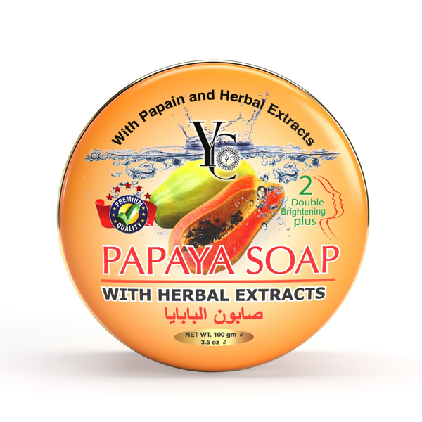 YC Papaya Soap Herbal Extracts Papain Exfoliating Bar Radiance Care 100 g