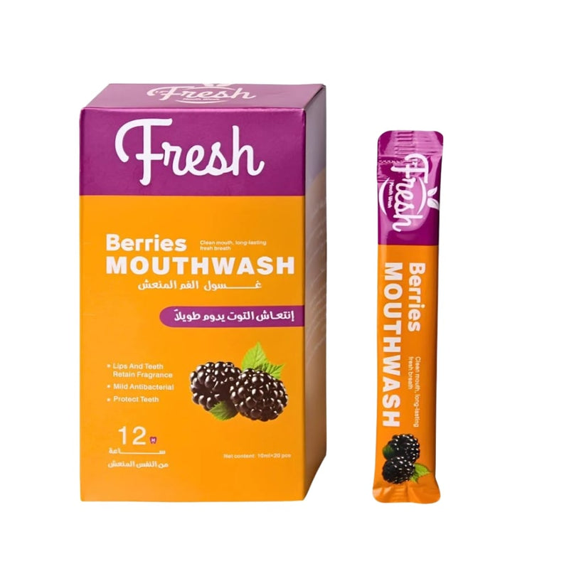 Fresh Berry Refresh Mouthwash Alcohol-Free Berry Flavor 10ml x 20 Sachets