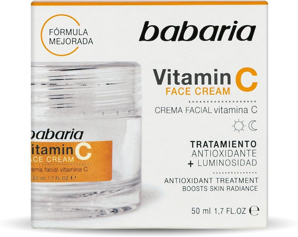 Babaria Vitamin C Face Cream Lightweight Moisturizer Hydrolyzed Collagen Hyaluronic Acid 50 ml