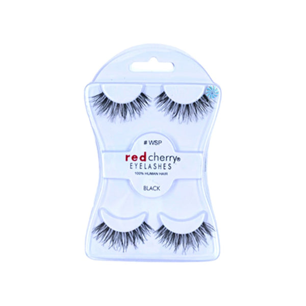 Red Cherry WSP Black False Eyash Set Natural Human Hair Reusable 2 Pairs