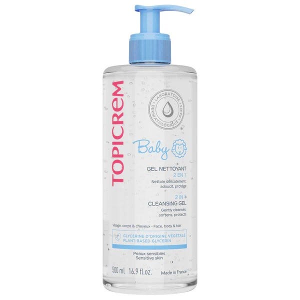 Topicrem 2 in 1 Cleansing Gel Hair and Body Sensitive Skin 500 mL