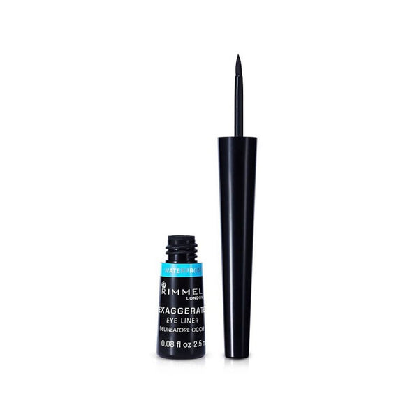 Rimmel London Exaggerate Waterproof Liquid Eyeliner Precision Brush Jet Black 003