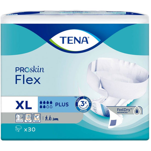 Tena Flex Plus Adult Diapers XLarge 30 Pieces