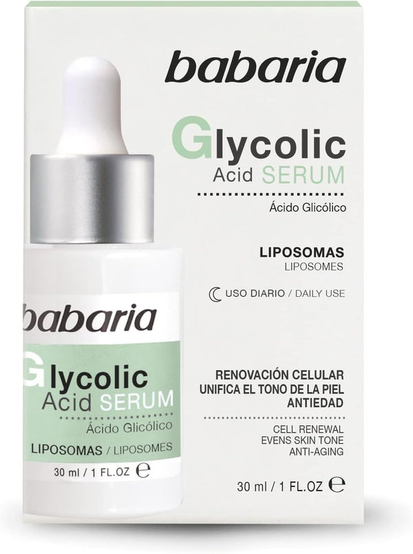 Babaria Glycolic Acid Serum Exfoliating Hydrating Formula 30ml