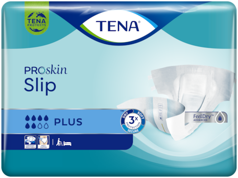TENA Slip Plus Adult Diapers Large with ConfioAir, 30 Pieces