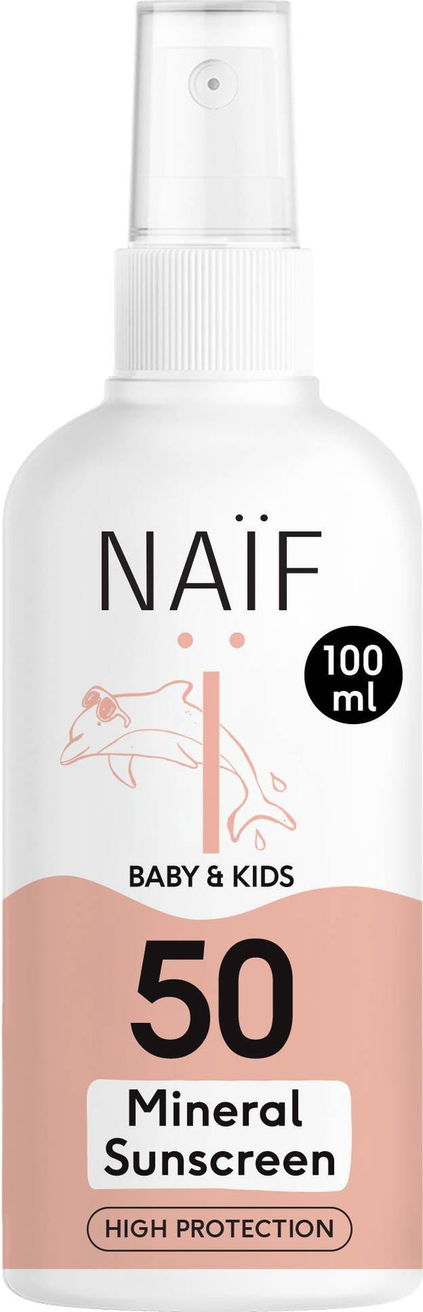 Naif Sun Mineral Sunscreen Spray SPF 50 Zinc Oxide Baby & Kids 100 ml