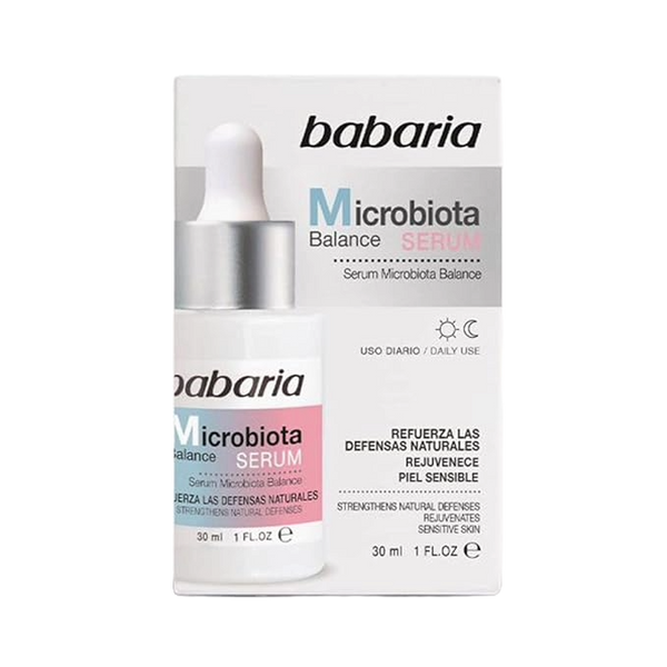 Babaria Microbiota Balance Facial Serum Lightweight Hydrating Prebiotic Probiotic Sensitive Skin 30ml